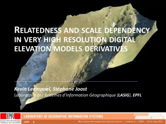 R ELATEDNESS AND SCALE DEPENDENCY IN VERY HIGH RESOLUTION DIGITAL ELEVATION MODELS DERIVATIVES