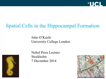 Spatial Cells in the Hippocampal Formation  John OKeefe  University College London  Nobel Prize
