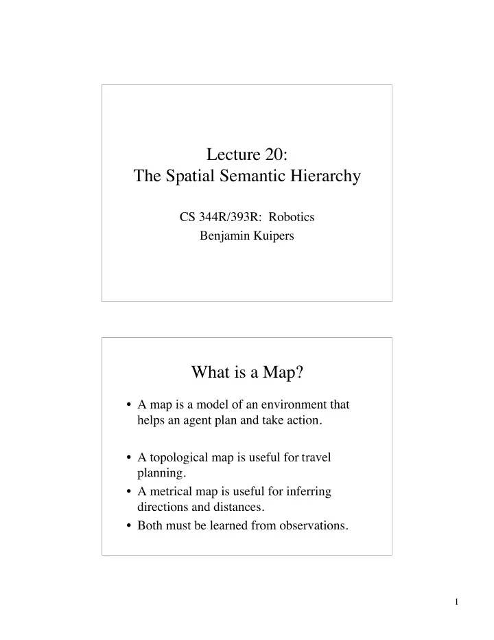 lecture 20 the spatial semantic hierarchy