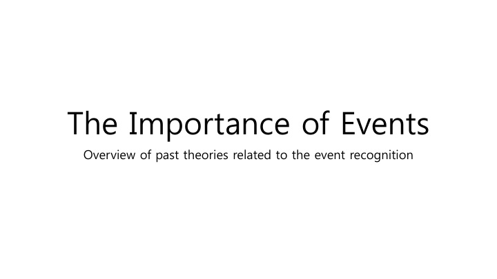 the importance of events