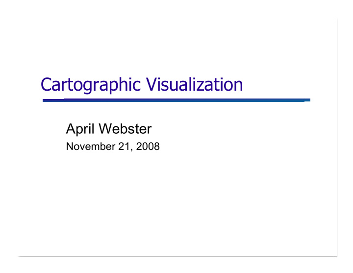 cartographic visualization