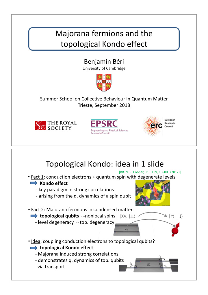 majorana fermions and the topological kondo effect