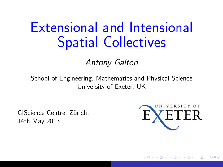 extensional and intensional spatial collectives