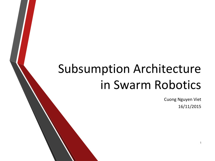 subsumption architecture in swarm robotics