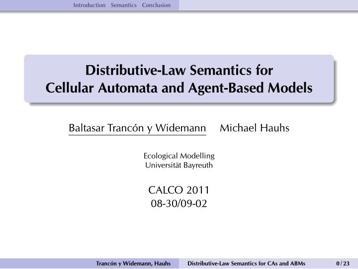 distributive law semantics for cellular automata and