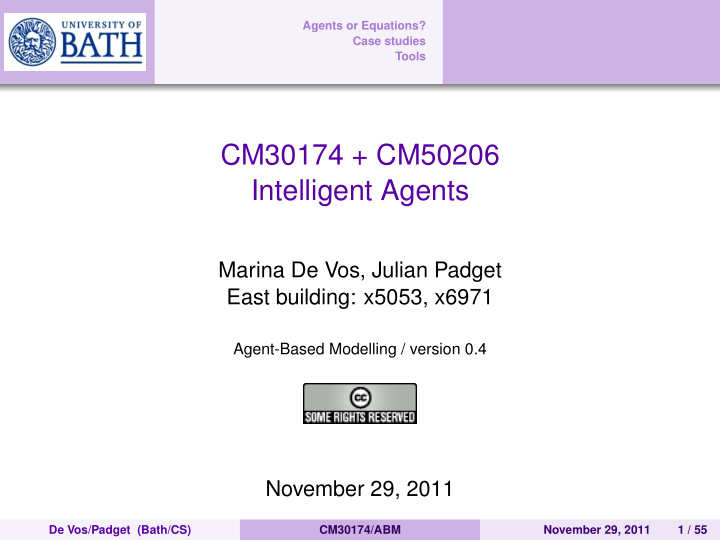 cm30174 cm50206 intelligent agents
