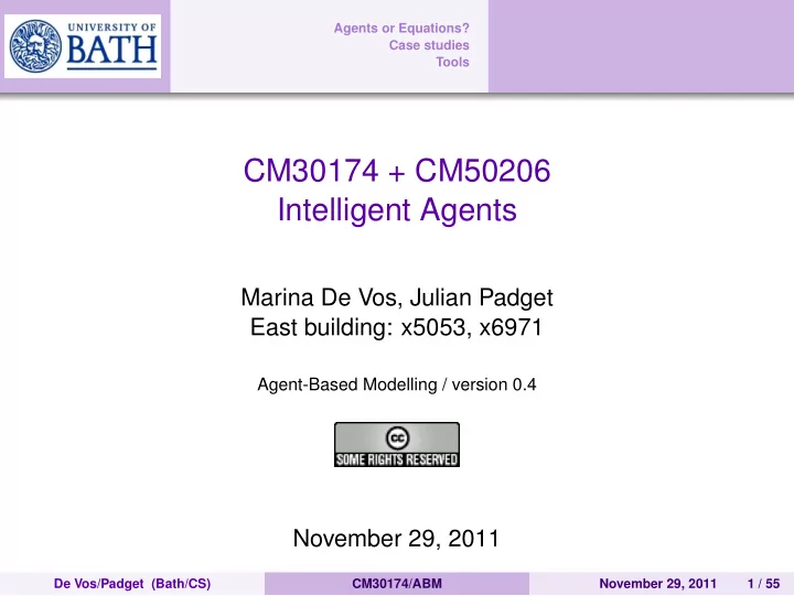 cm30174 cm50206 intelligent agents