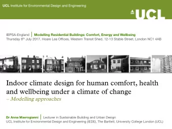 Indoor climate design for human comfort, health and wellbeing under a climate of change