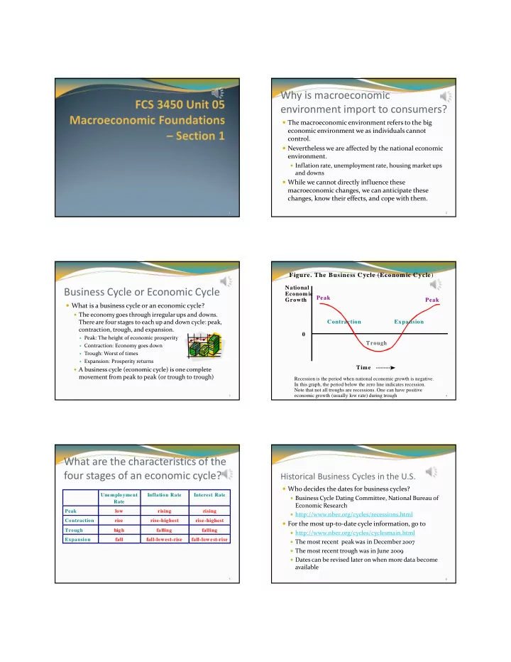 why is macroeconomic environment import to consumers