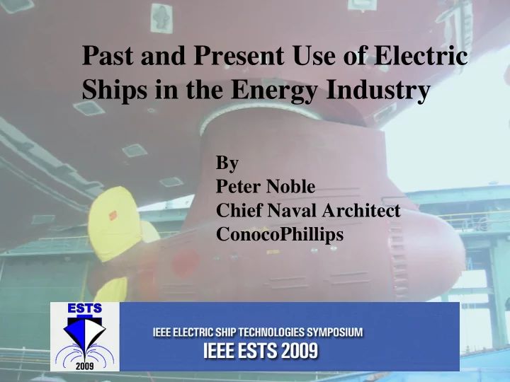 past and present use of electric ships in the energy