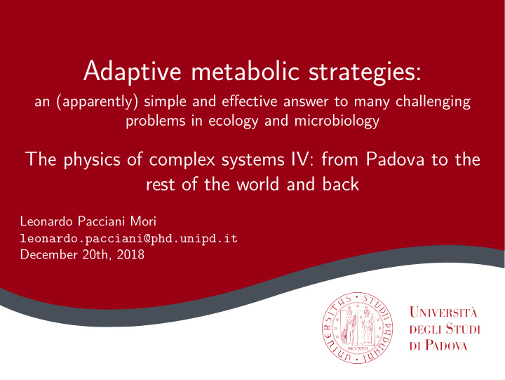 adaptive metabolic strategies
