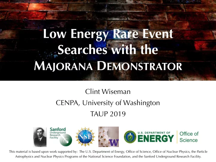 low energy rare event searches with the