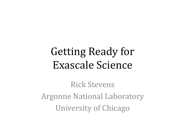 exascale science