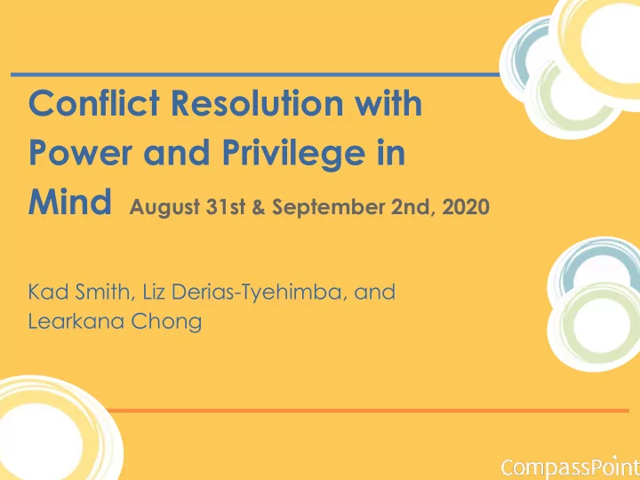conflict resolution with power and privilege in