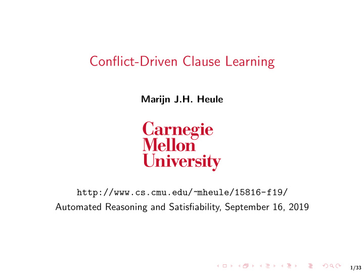 conflict driven clause learning