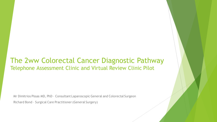 the 2ww colorectal cancer diagnostic pathway