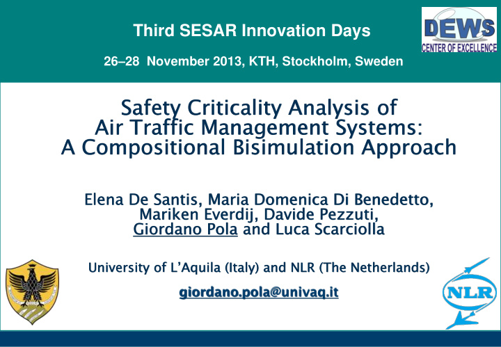 safety criticality analysis of air traffic management