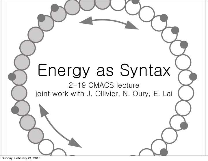 energy as syntax