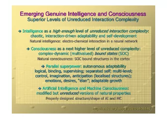Emerging Genuine Intelligence and Consciousness  Emerging Genuine Intelligence and Consciousness
