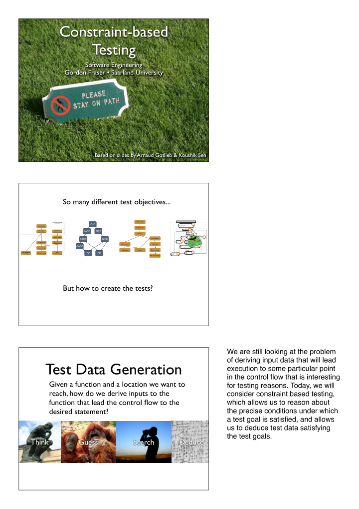 constraint based testing