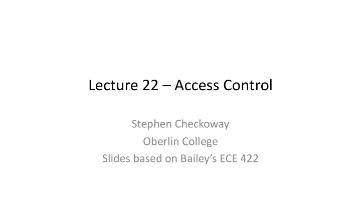 lecture 22 access control