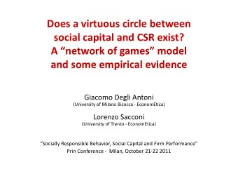 Does a virtuous circle between  social capital and CSR exist?  A network of games model  and