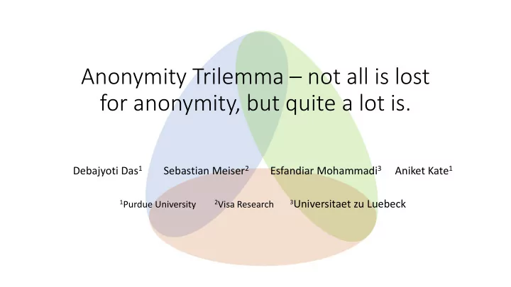 for anonymity but quite a lot is
