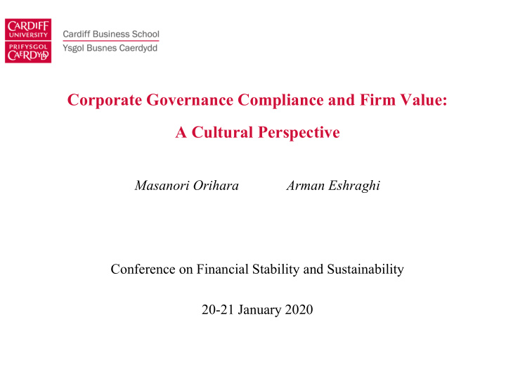 corporate governance compliance and firm value a cultural