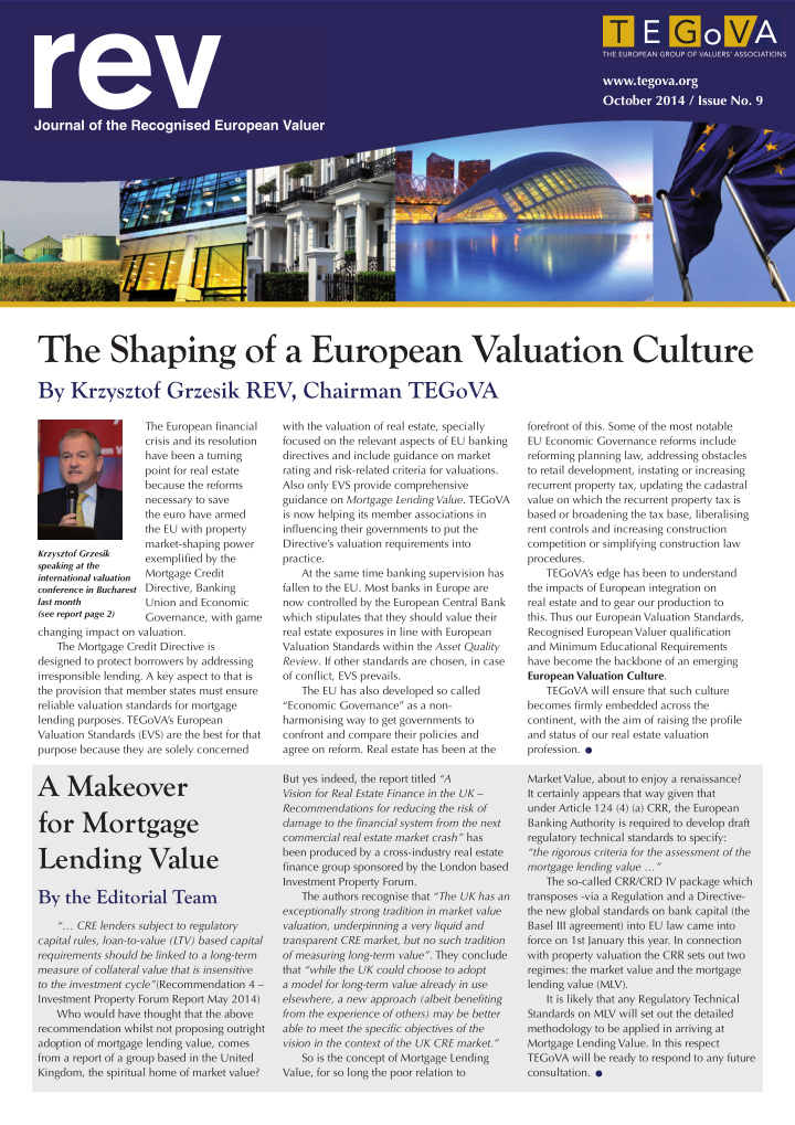 the shaping of a european valuation culture