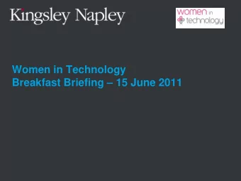 Women in Technology Breakfast Briefing  15 June 2011  Negotiating IT Contracts Legal Issues
