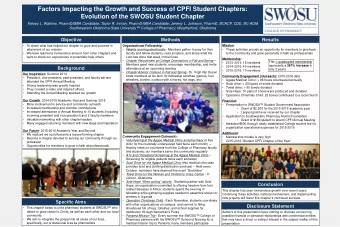 Factors Impacting the Growth and Success of CPFI Student Chapters:  Evolution of the SWOSU Student