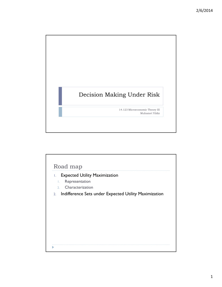 decision making under risk