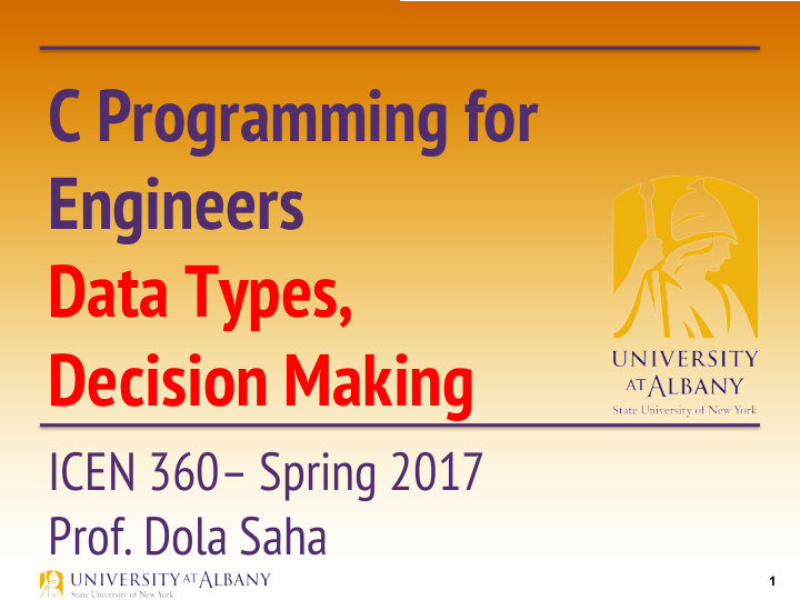 c programming for engineers data types decision making