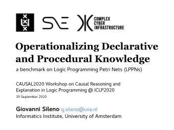 Operationalizing Declarative  and Procedural Knowledge  a  b  e  n  c  h  m  a  r  k  o  n  L  o  g