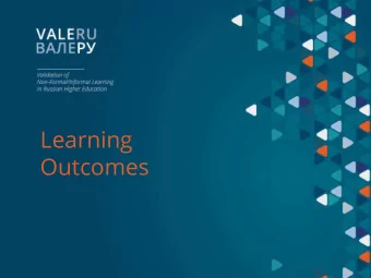 Learning  Outcomes  Overview Starting Point: What are Learning Outcomes? Motivation and