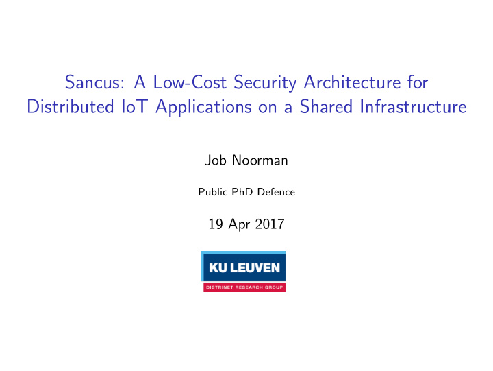 sancus a low cost security architecture for distributed