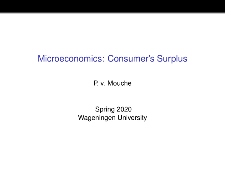 microeconomics consumer s surplus