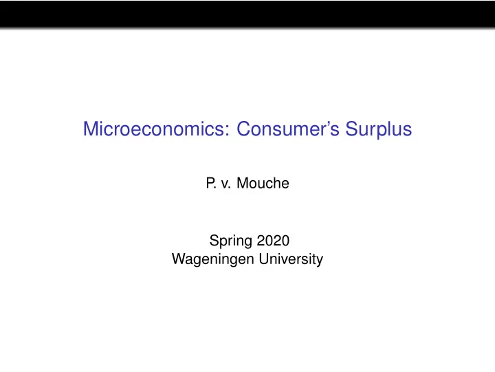 microeconomics consumer s surplus
