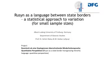 Rusyn as a language between state borders  a statistical approach to variation  (for small