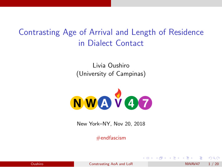 contrasting age of arrival and length of residence in
