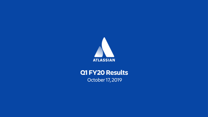 q1 fy20 results