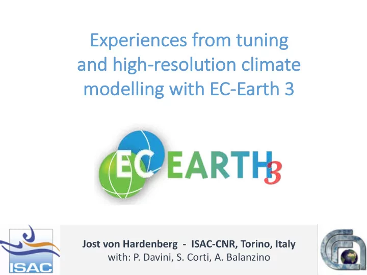 experience ces from tuning an and hi high re resolution