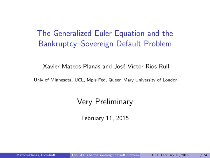 the generalized euler equation and the bankruptcy