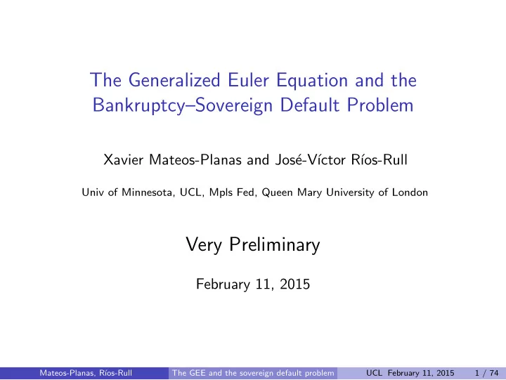 the generalized euler equation and the bankruptcy