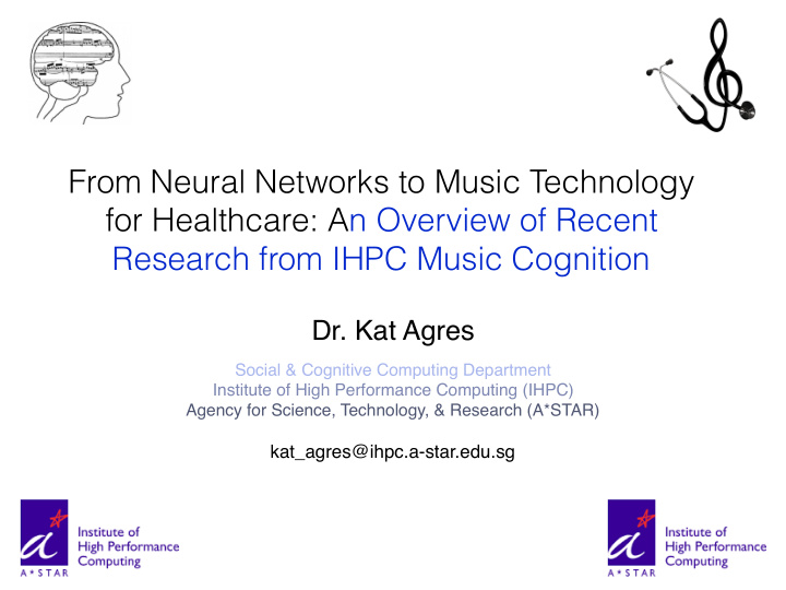 from neural networks to music technology for healthcare