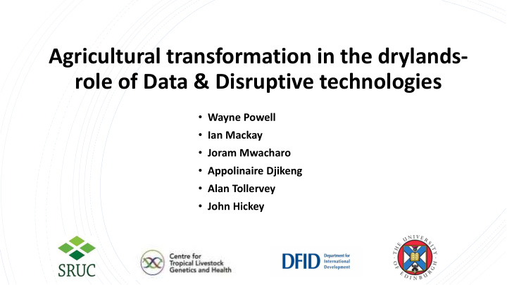 agricultural transformation in the drylands