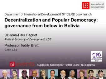 Governance from Below website  http://personal.lse.ac.uk/faguetj/  DECENTRALIZATION AND POPULAR