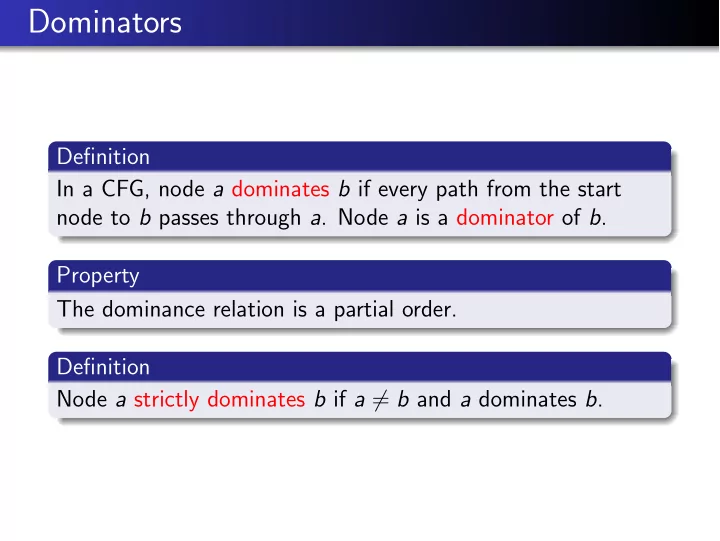 dominators