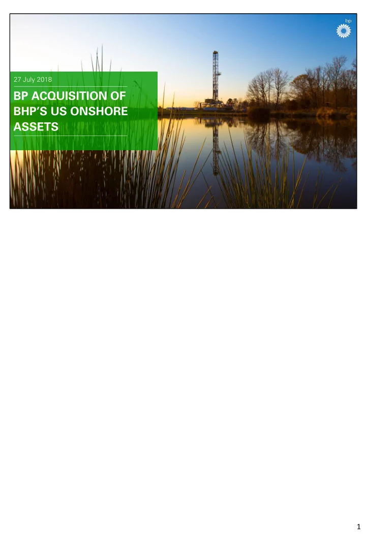 bp acquisition of bhp s us onshore assets