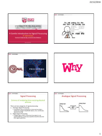 22/12/2016  A Gentle Introduction to Signal Processing  M. Iqbal Saripan  Faculty of Engineering,